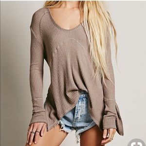 Free People Sunset Park Thermal in Taupe S